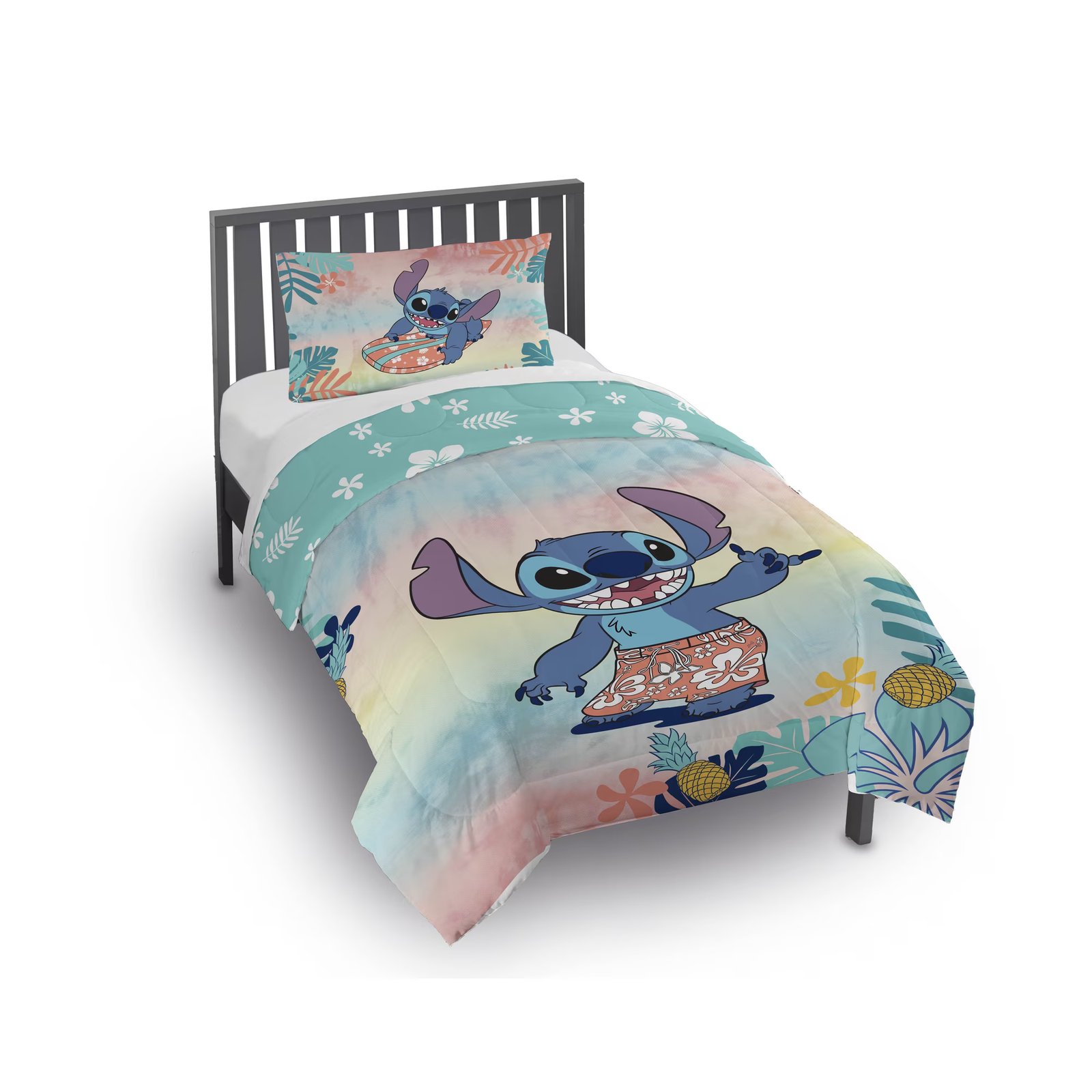 Edredon Lilo Stitch Reversible tamaño Individual y Matrimonial 2pz