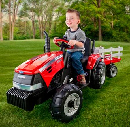 Tractor Eléctrico Infantil 12V Peg Perego Ih Magnum Rojo Todo Terreno