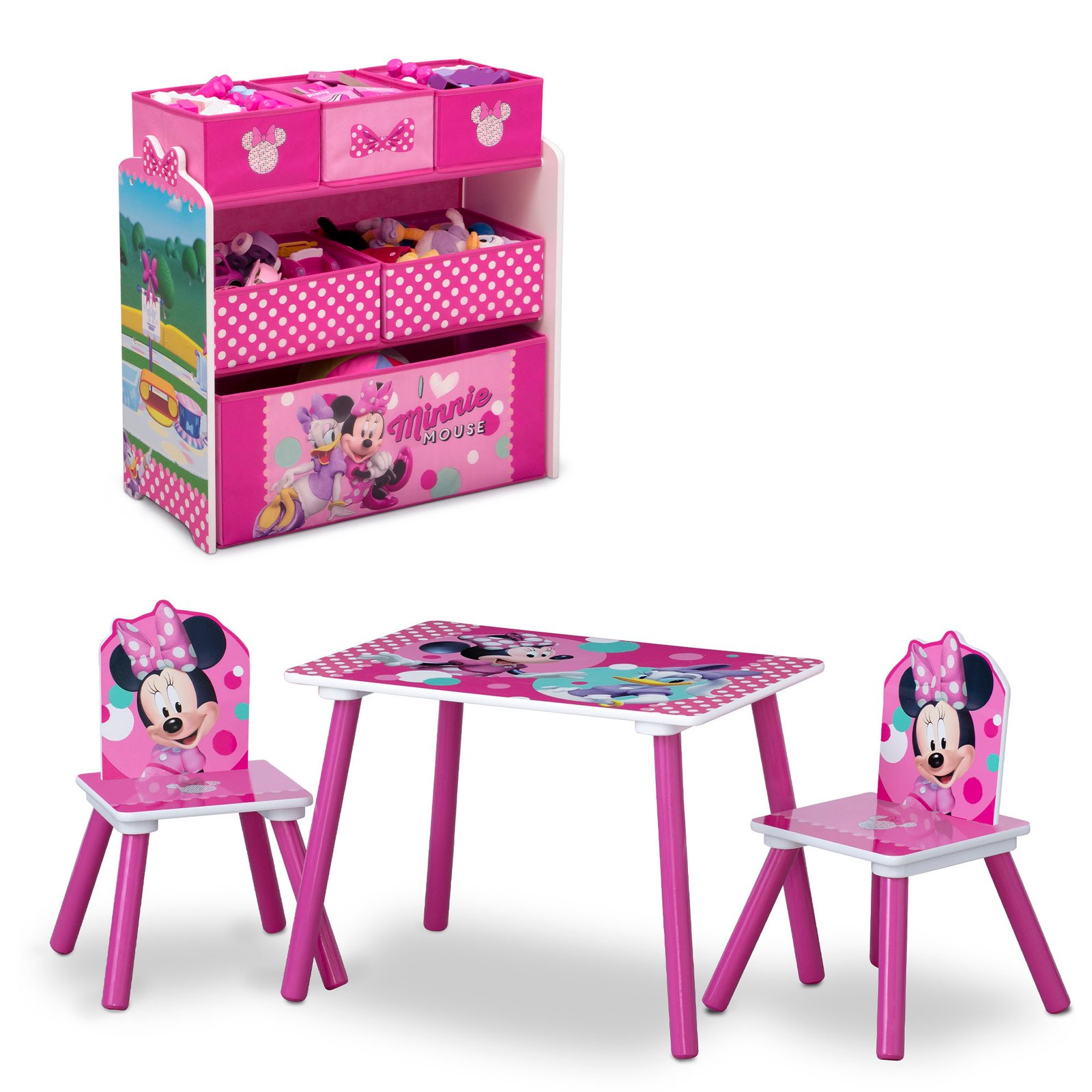 Juguetero Mesa Y Sillas Minnie Mouse Delta Envio Gratis