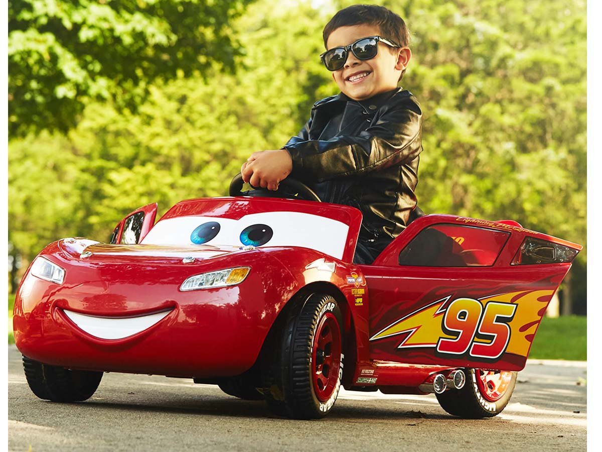 Carro Electrico Infantil Montable 6v Rayo Mcqueen Disney Car Color Rojo