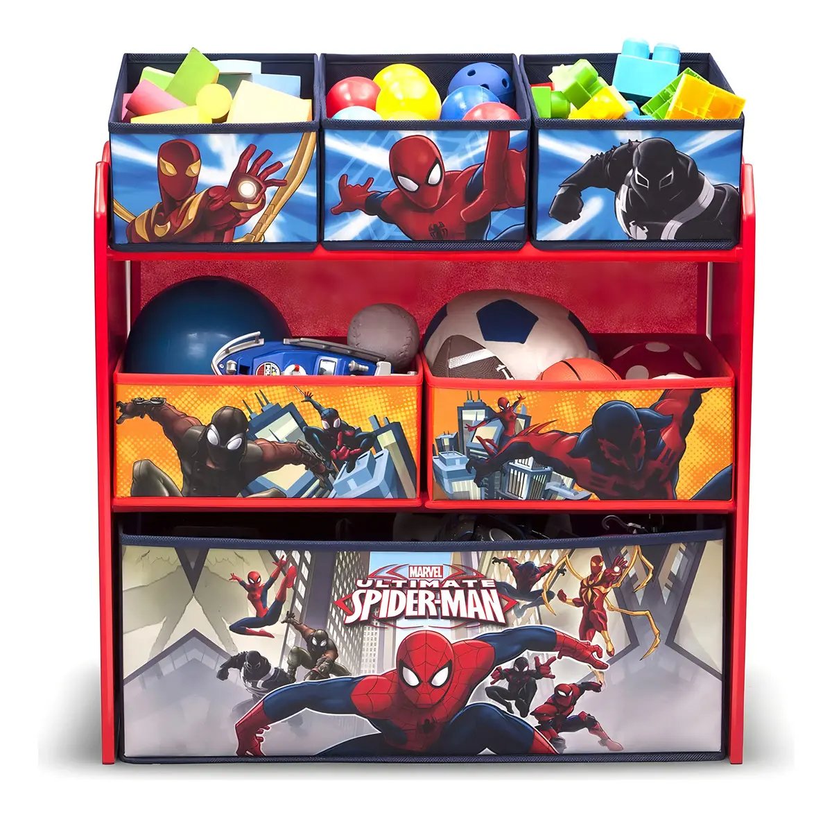Organizador De Juguetes Spiderman 6 Contenedores