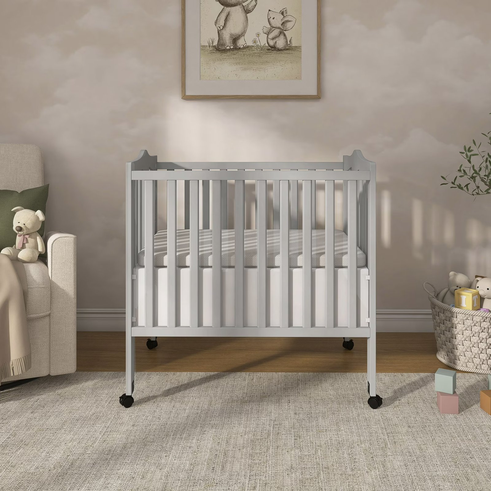 Cuna Portátil Plegable 2 En 1 Dream On Me Gris