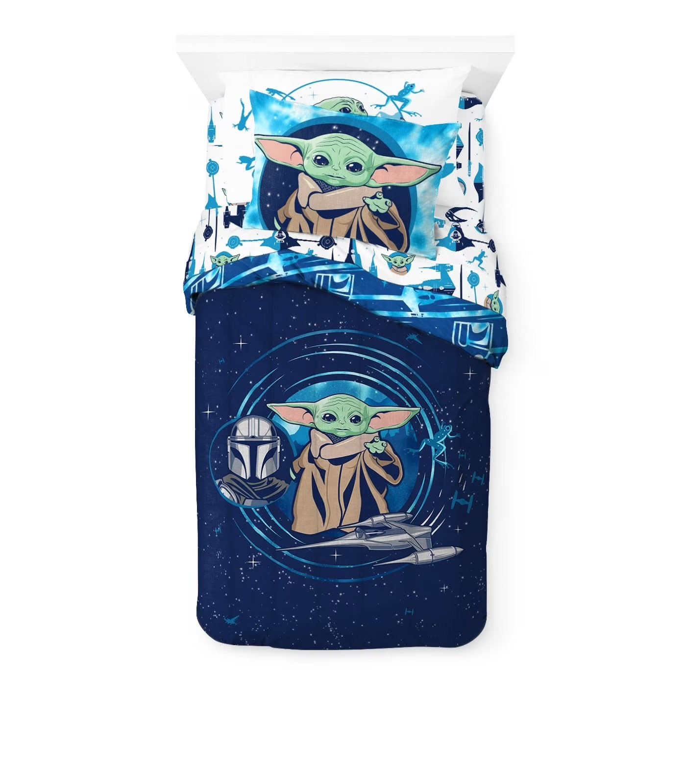 Set ropa de Cama Individual Star Wars 5pz Edredon 2 Vistas Sabanas