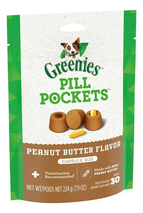 Pill Pockets Premio Para Dar Pastilla Perro Sabor Mani 30pz